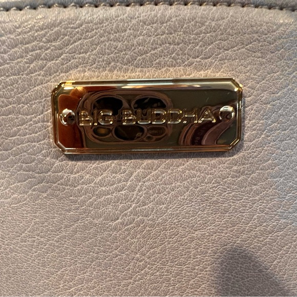 BIG BUDDHA Bone color Medium Handbag Tote Shoulder/Handle Bag 3D Flowers - Picture 2 of 12